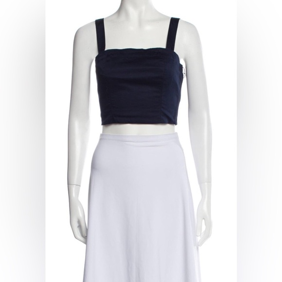 NWT Jason Wu Navy Square Neck Crop Top | Medium - Picture 10 of 10